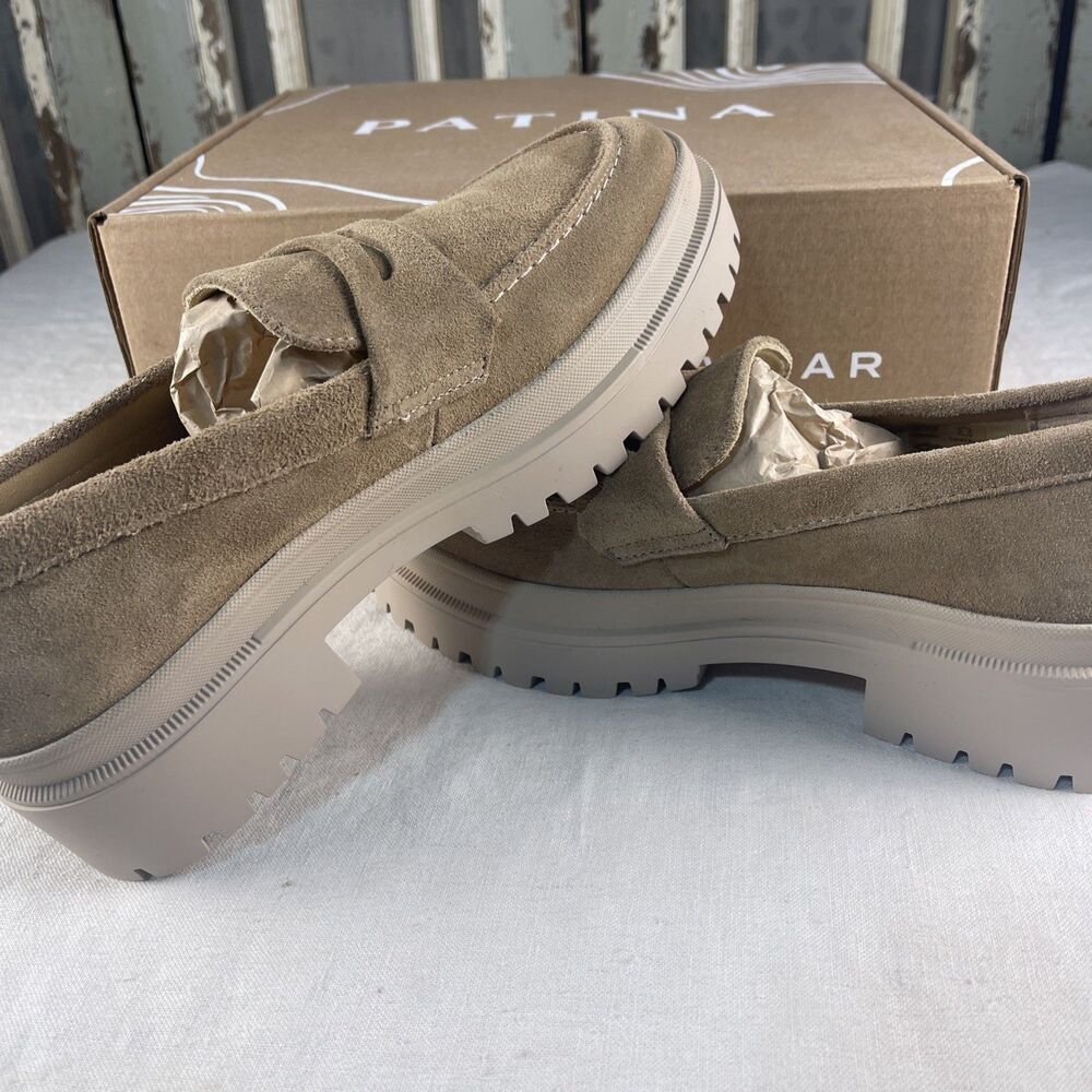 PATINA Zoe Suede Chunky Platform Penny Loafer Lug Sole Creeper Shoe Preppy 8.5 - Picture 5 of 8